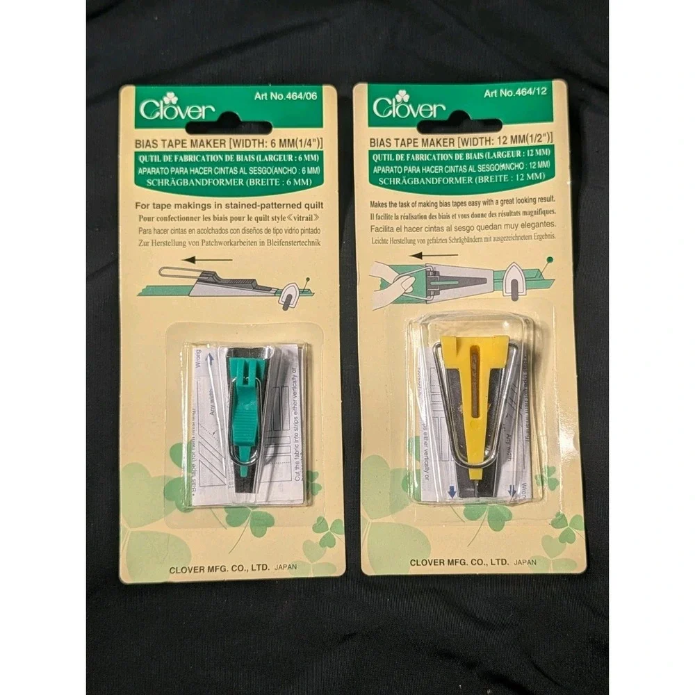 Lot of 2 Clover Bias Tape Makers 6mm 1/4